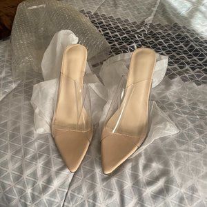 Clear nude Heels